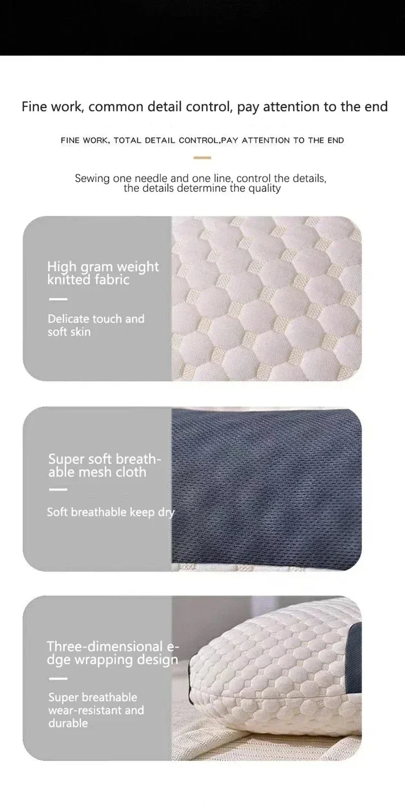 2024 New Neck Pillow Help Sleep And Protect The Neck Cervical Orthopedic Household Soybean Fiber Massage SPA Pillow For Sleeping